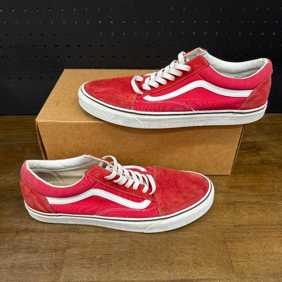 Used W/O Box! Men's Vans Classic Old Skool Skate 36 DX Anaheim Red White Size 13 - Picture 1 of 5